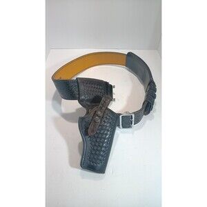 Basket weave Leather Duty Belt With Accessories &  Holster Sz. 34